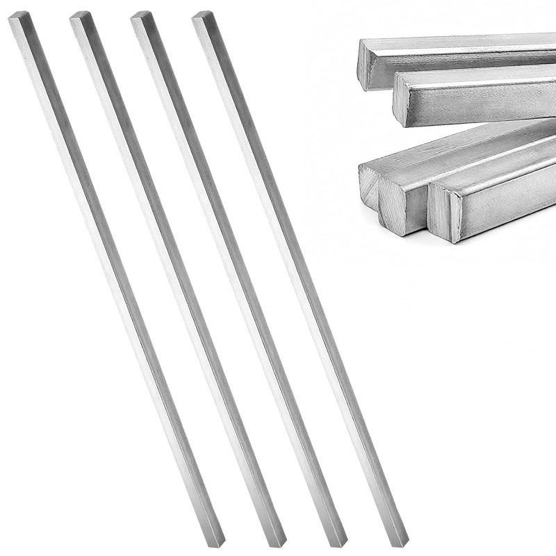 FUYITE 4 Pcs 1/4" x 1/4" x 12" Square Steel Key Stock, Cold-Drawn Stainless Steel Bars Metal Bars, Precision Key Stock - Image 1